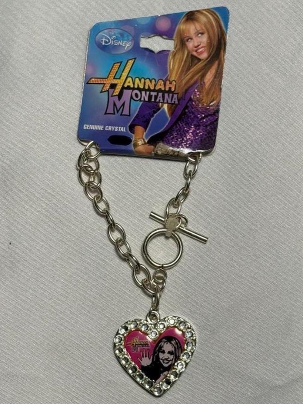 Disney Silver Heart Charm Toggle Bracelet